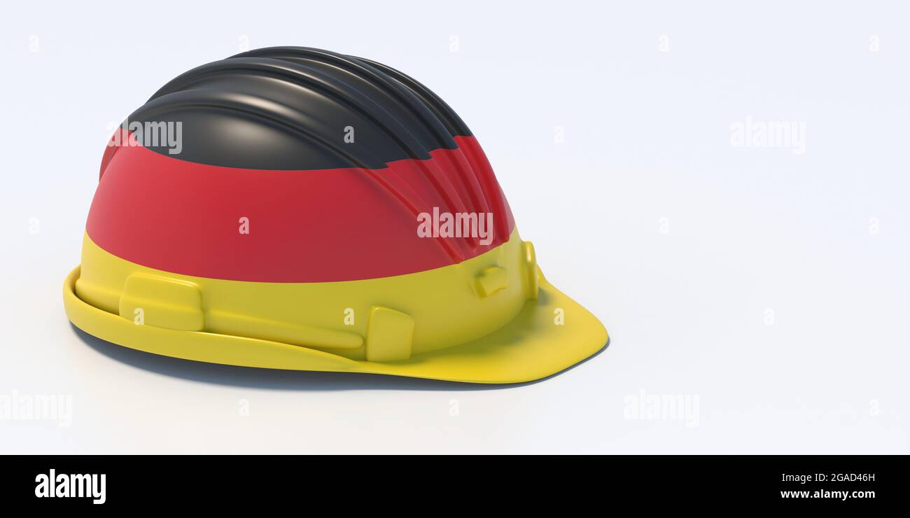 Hardhat German flag isolated on white color background. Construction
