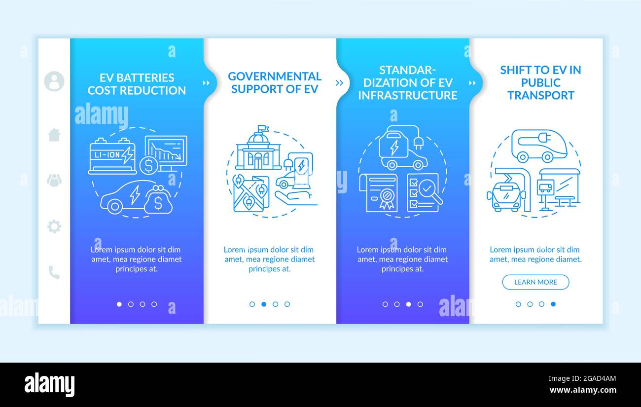 EV governmental support onboarding vector template. Stock Vector