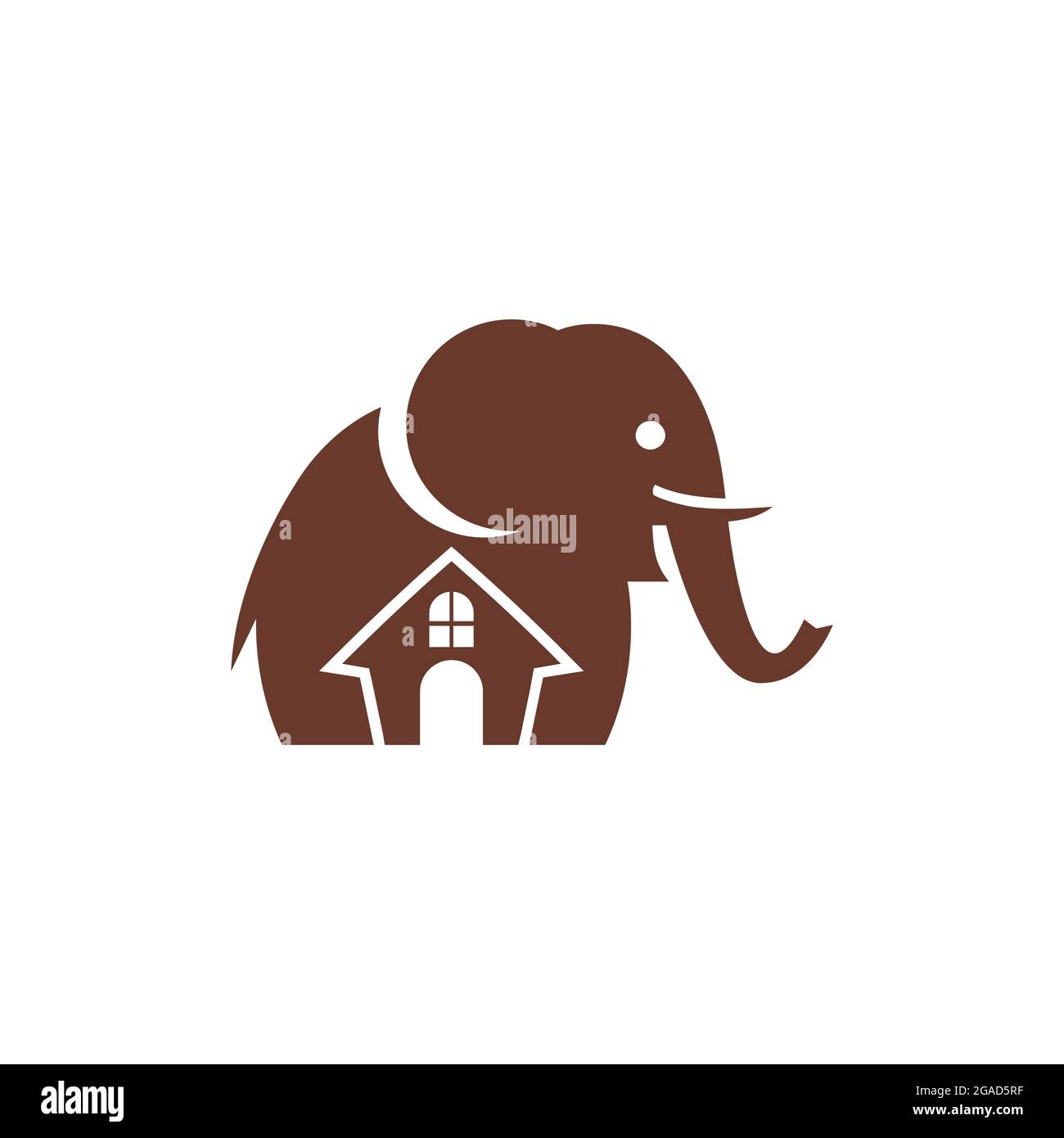 home house residence elephant logo icon flat vector concept design Stock Vector
