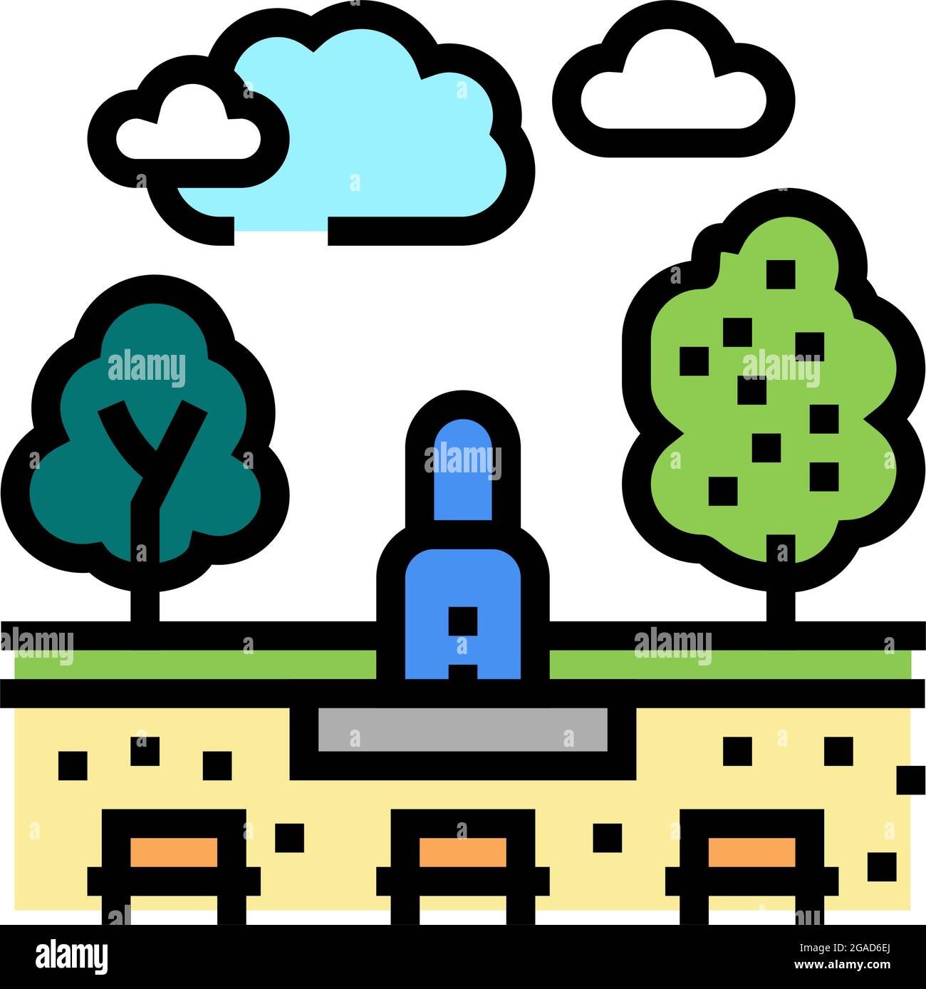 city park land color icon vector illustration Stock Vector Image & Art ...