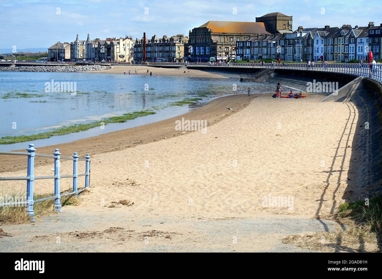High tide at West End beach, Morecambe, Lancashire Stock Photo Alamy
