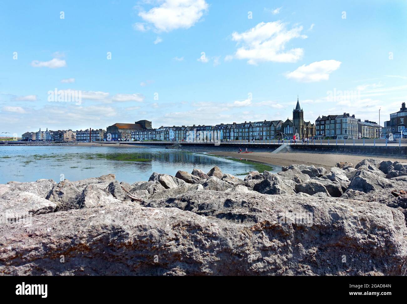 Morecambe West End seen from The Battery breakwater Stock Photo Alamy