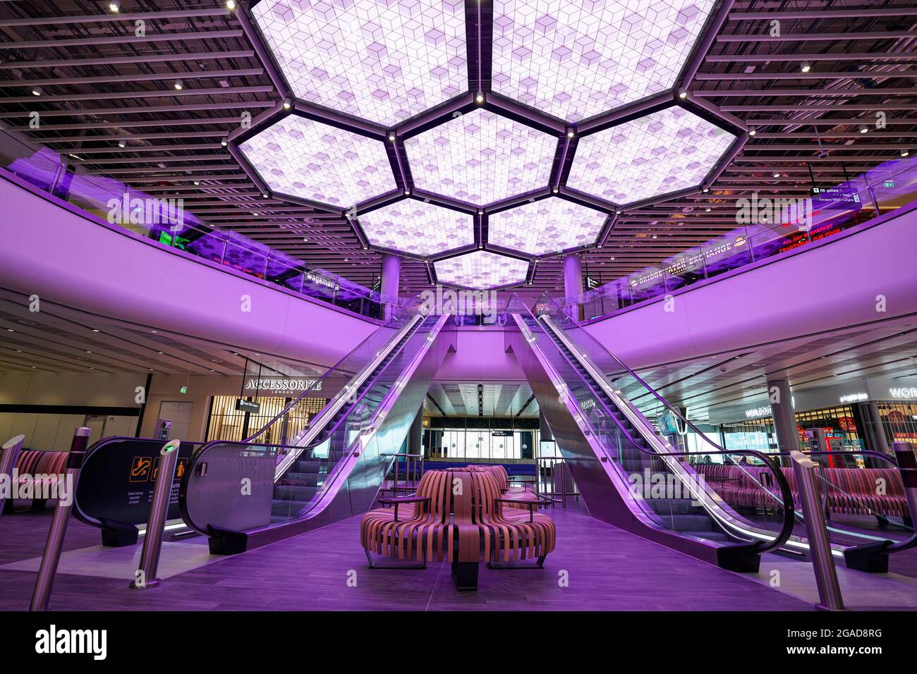 The newly refurbished Terminal 2 at Manchester Airport. Stock Photo