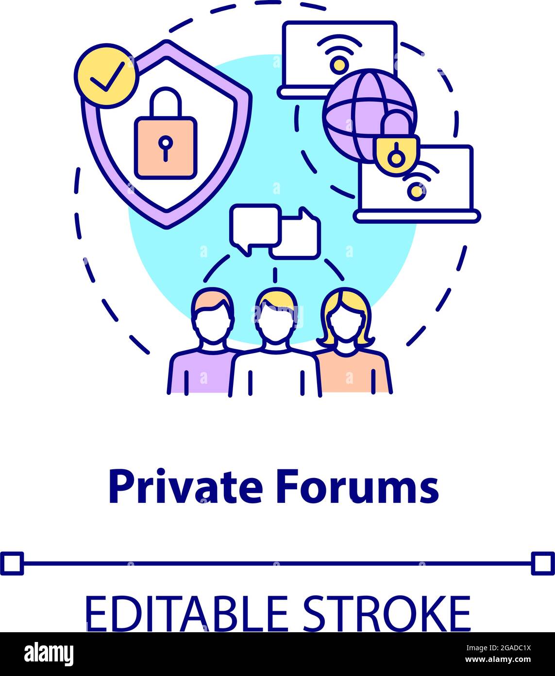 Private forum concept icon Stock Vector Image & Art - Alamy