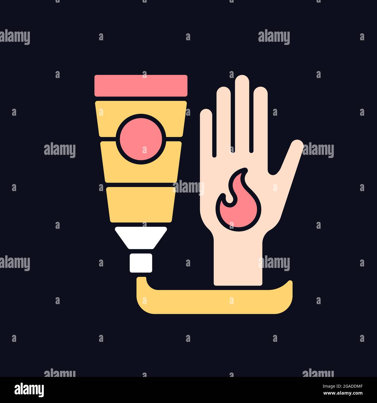 Ointment for burns RGB color icon for dark theme Stock Vector Image ...