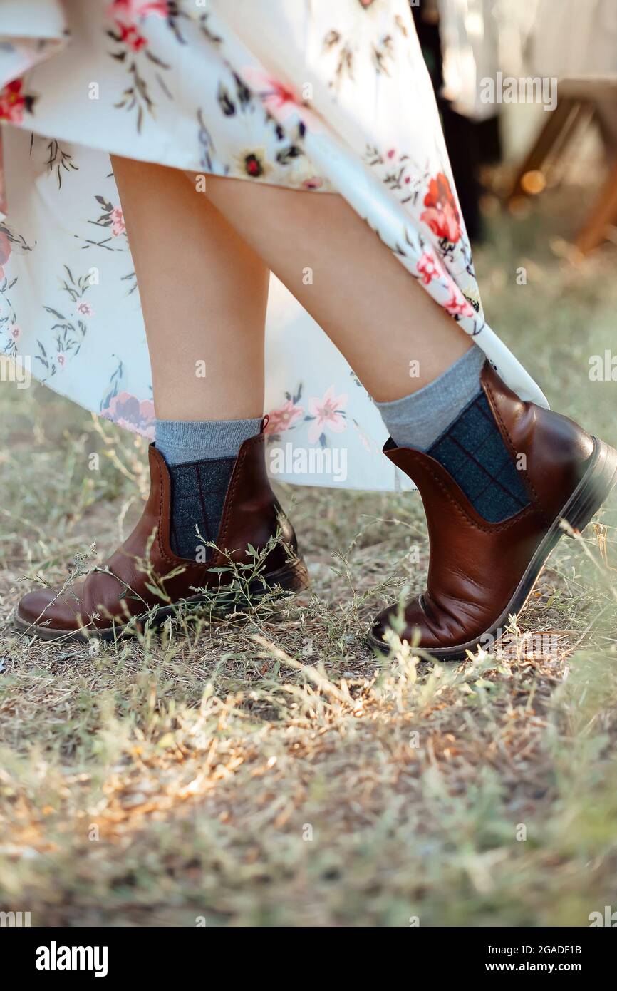 Grey Ankle Boots High Resolution Stock Photography and Images - Alamy