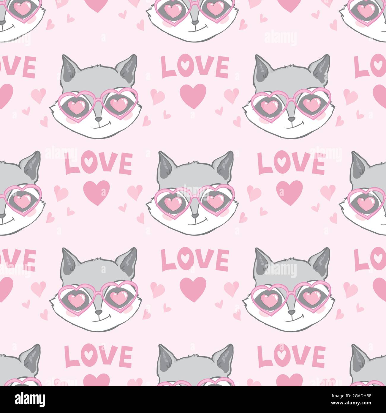 Seamless pattern with cute baby raccoons Stock Vector Image & Art - Alamy