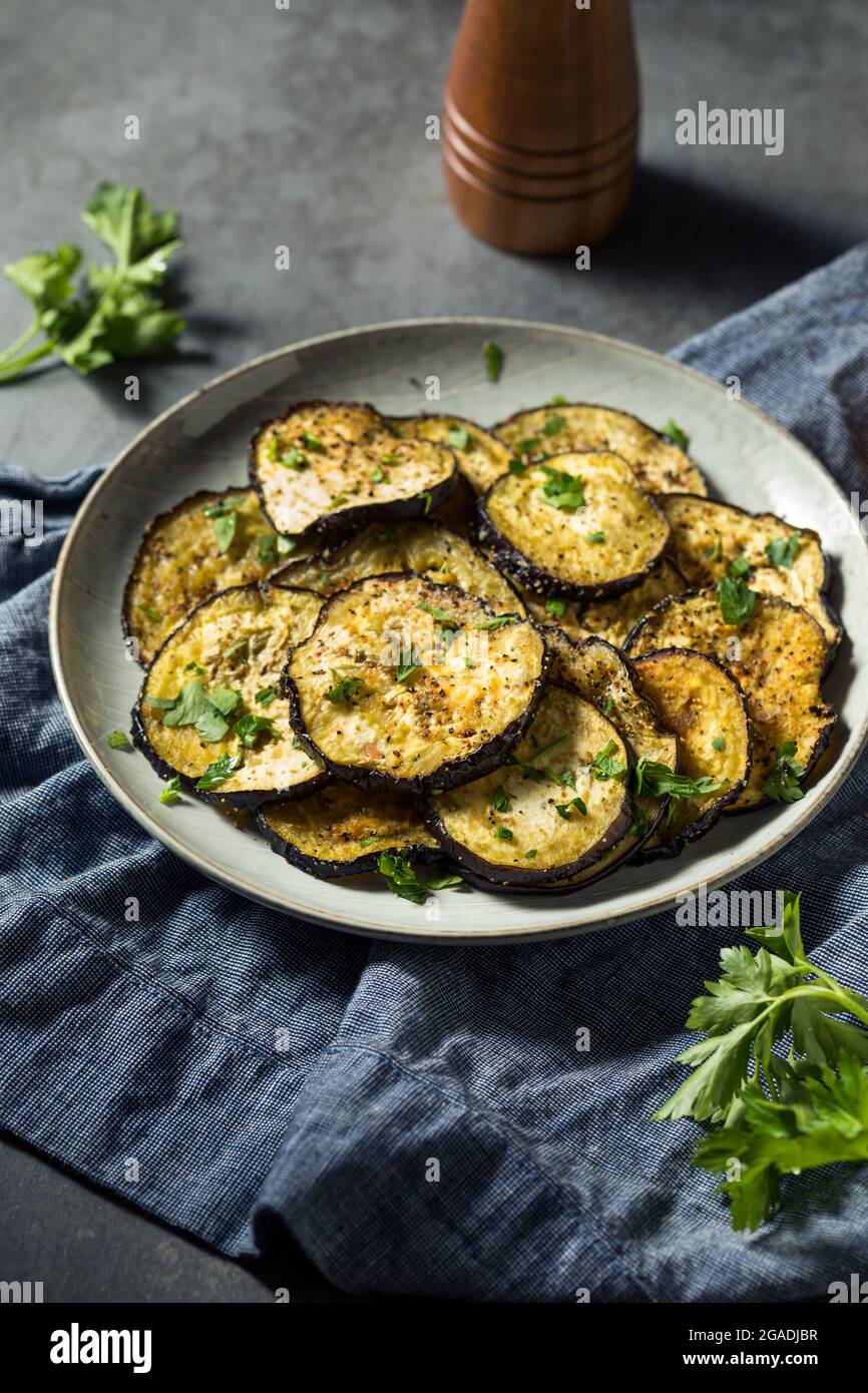 Healthy Organic Roasted Eggplant with Salt and Pepper Stock Photo Alamy