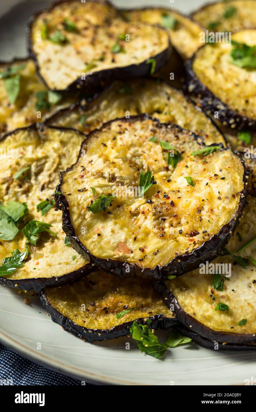 Healthy Organic Roasted Eggplant with Salt and Pepper Stock Photo Alamy
