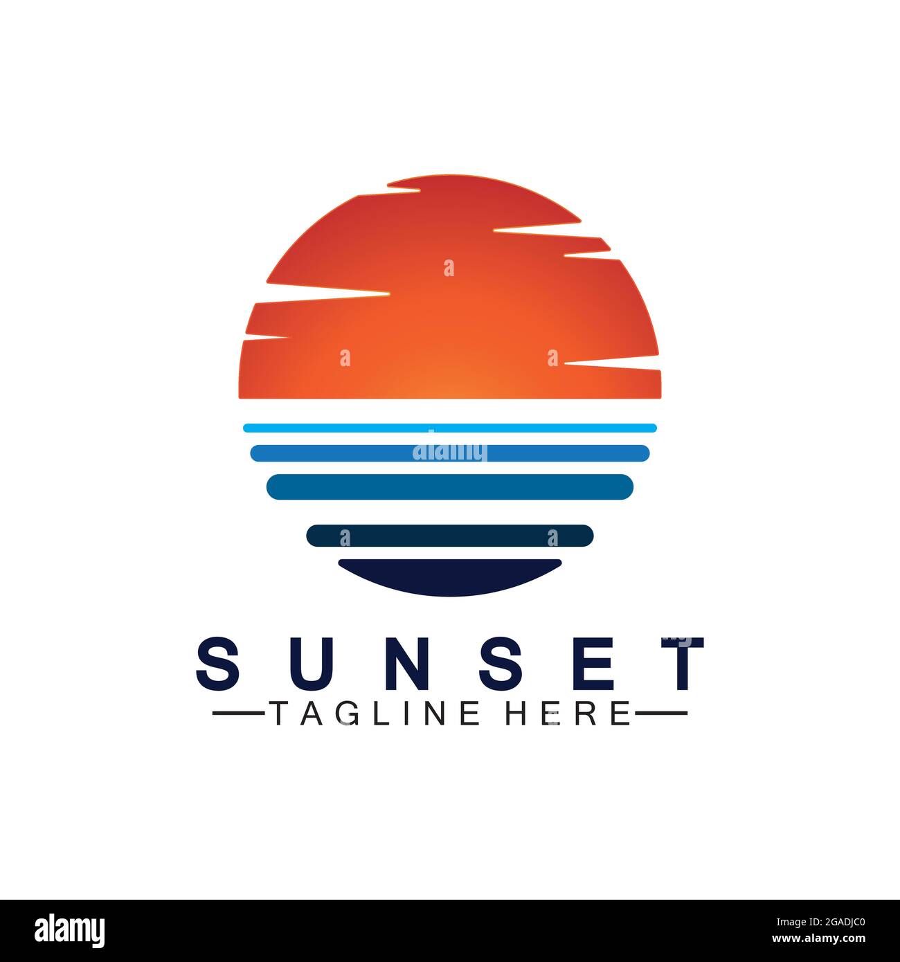 Sunset beach logo symbol vector illustration design template Stock ...