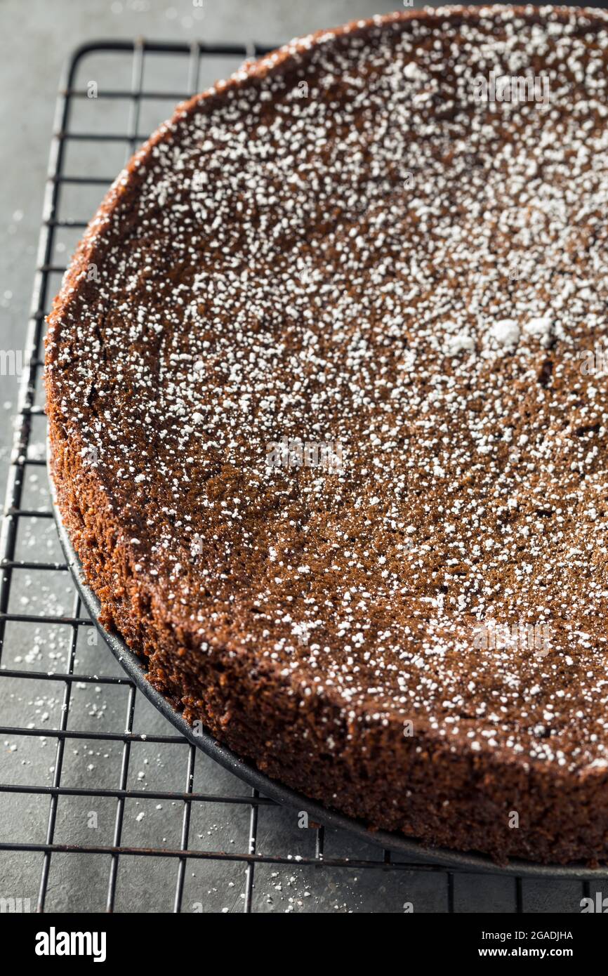 Sweet Dark Chocolate Olive Oil Cake with Powdered Sugar Stock Photo Alamy