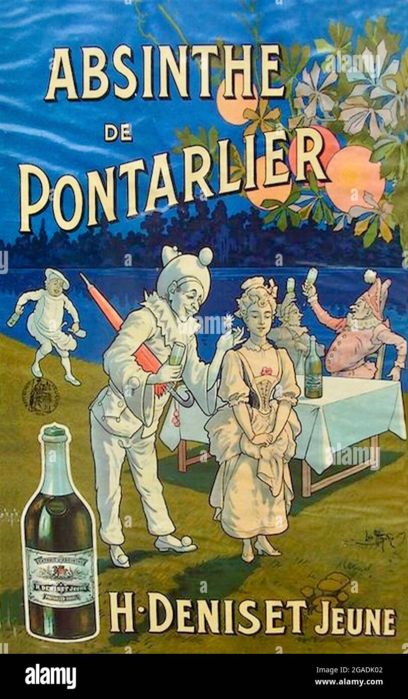 Vintage Absinthe poster designed by Marcellin Auzolle of France Stock