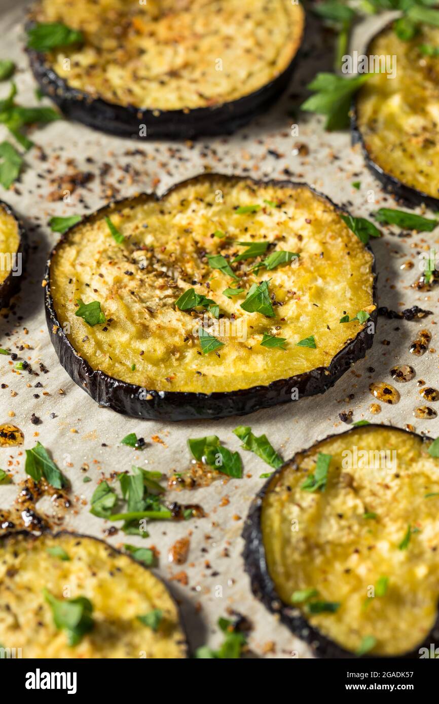 Healthy Organic Roasted Eggplant with Salt and Pepper Stock Photo Alamy