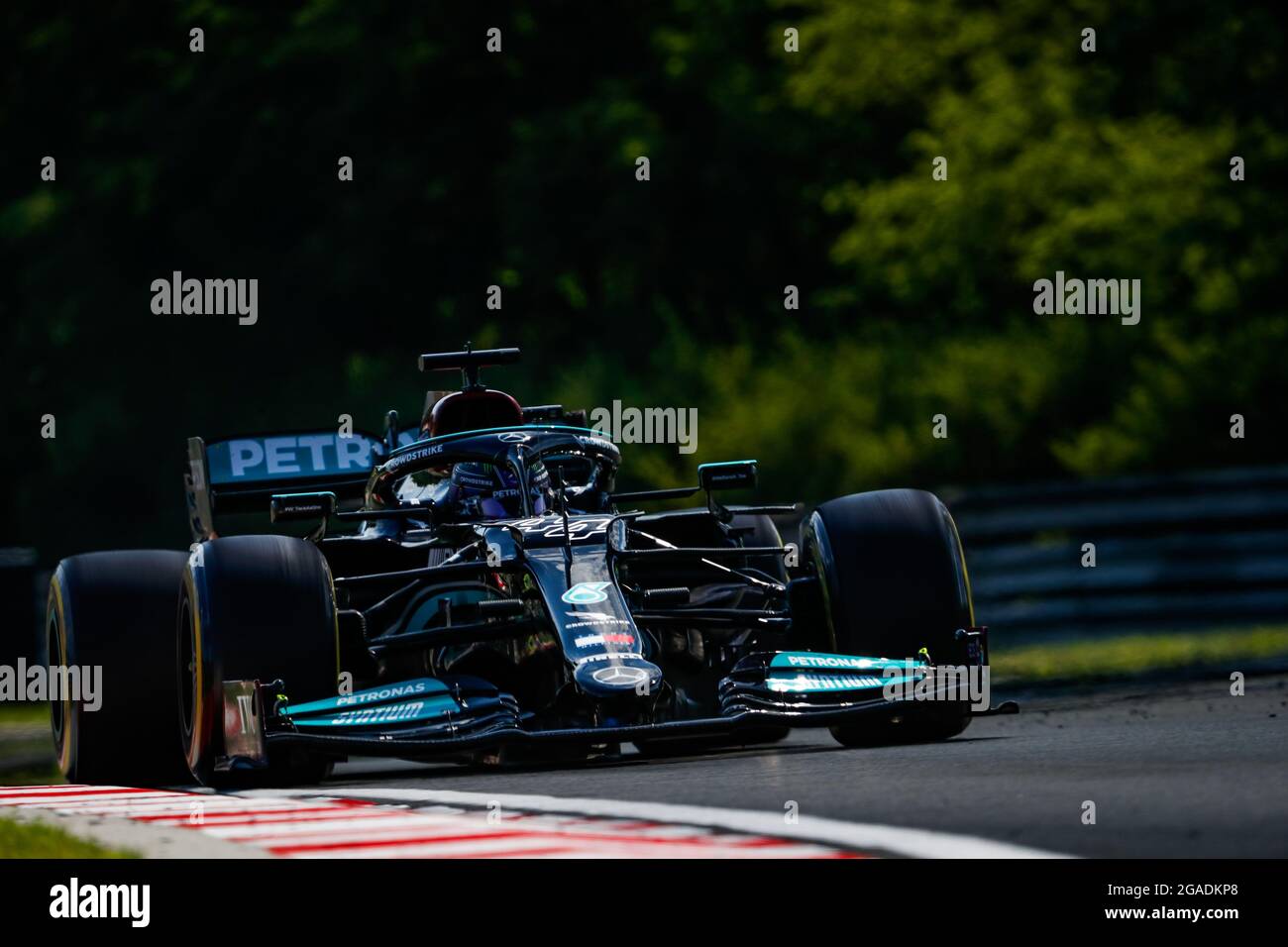 Budapest, Hongrie. 30th July, 2021. HAMILTON Lewis (gbr), Mercedes AMG F1 GP  W12 E Performance, action during the Formula 1 Magyar Nagydij 2021,  Hungarian Grand Prix, 11th round of the 2021 FIA