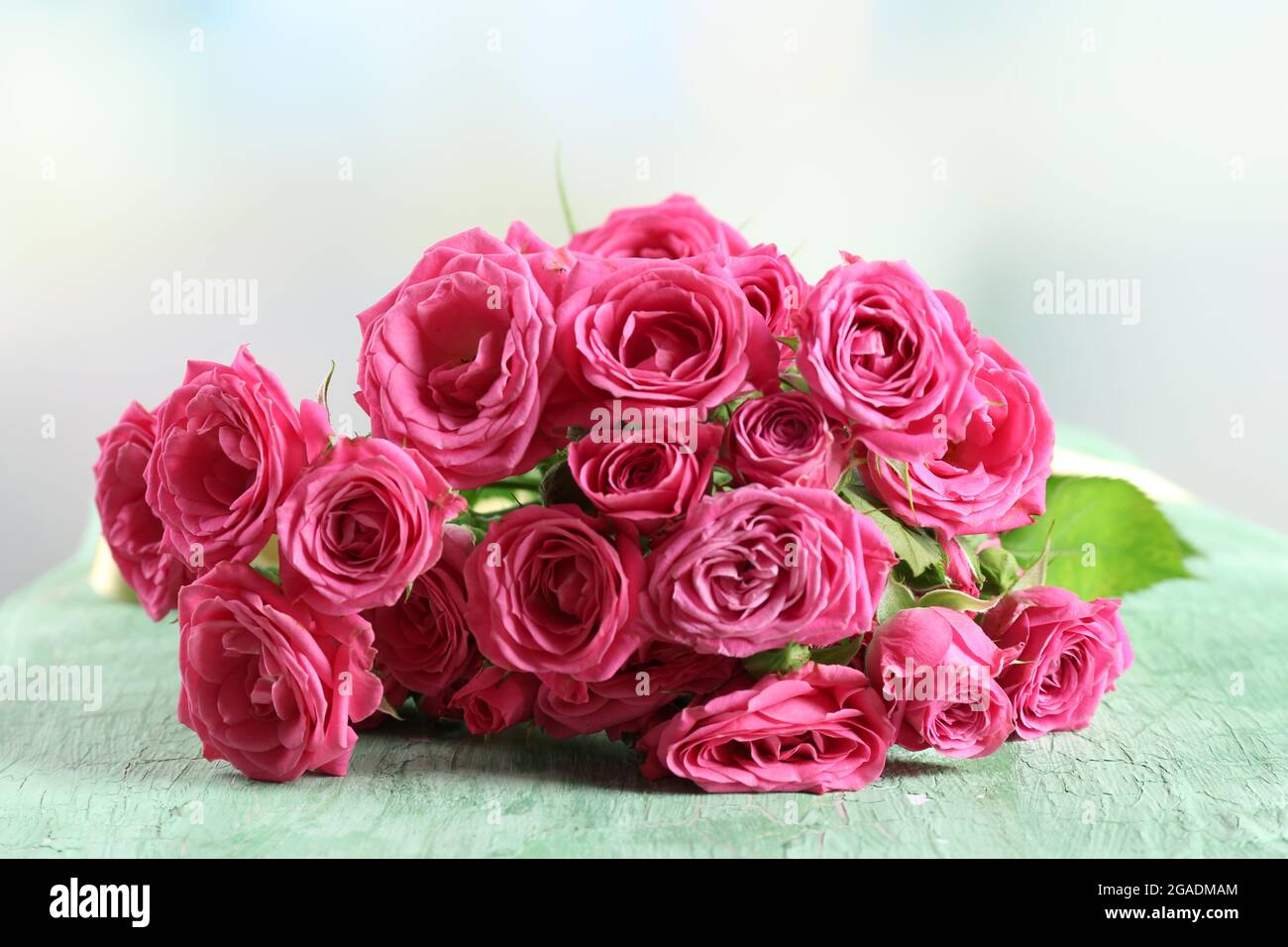 Beautiful roses on bright background Stock Photo - Alamy
