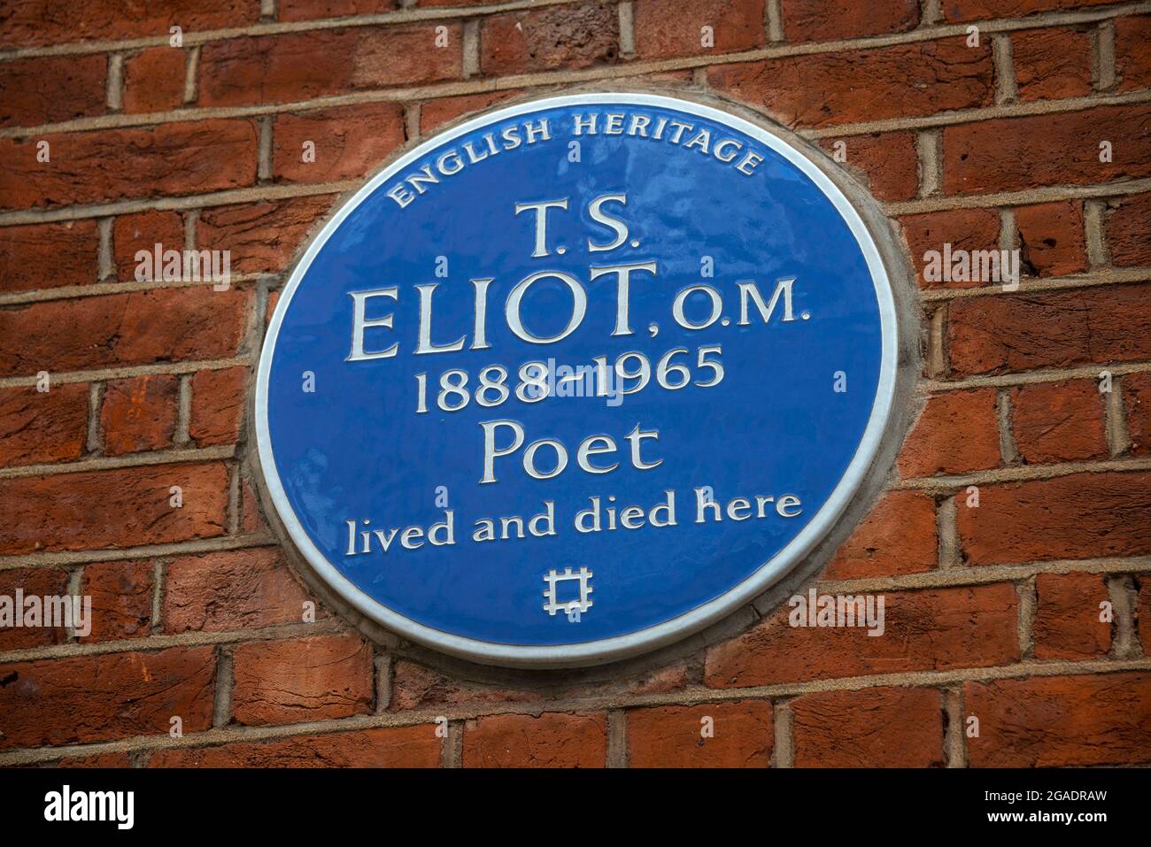 T.S. Eliot blue plaque, London Stock Photo