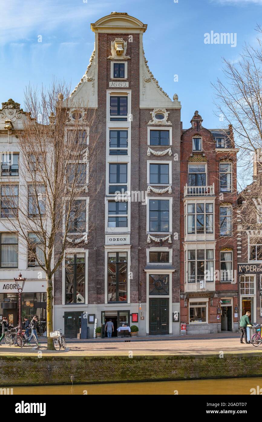 The Odeon building, built in 1662, Singel, Amsterdam, Netherlands Stock Photo