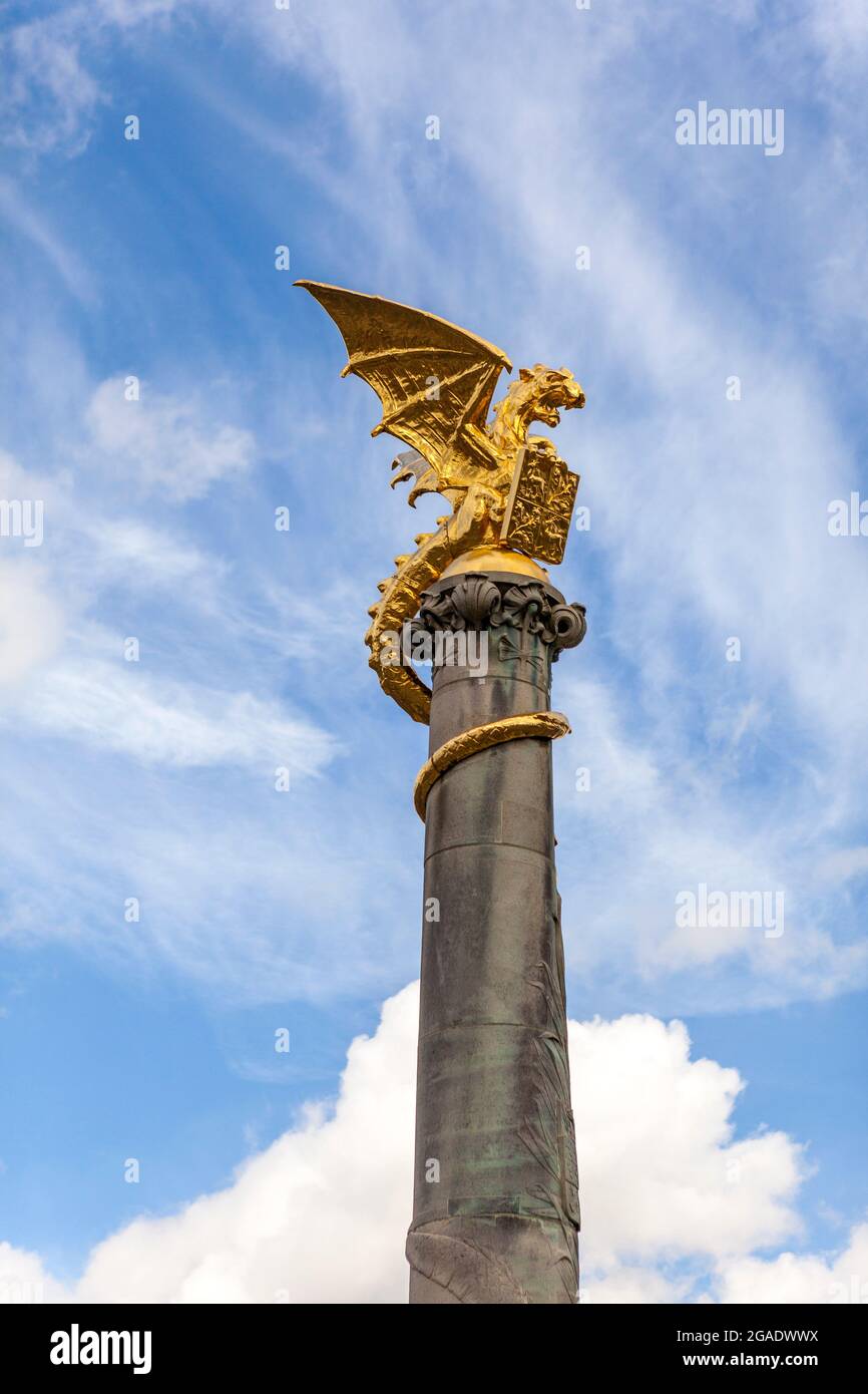 Statue on Dragon Fountain, 's-Hertogenbosch, the Netherlands Stock Photo