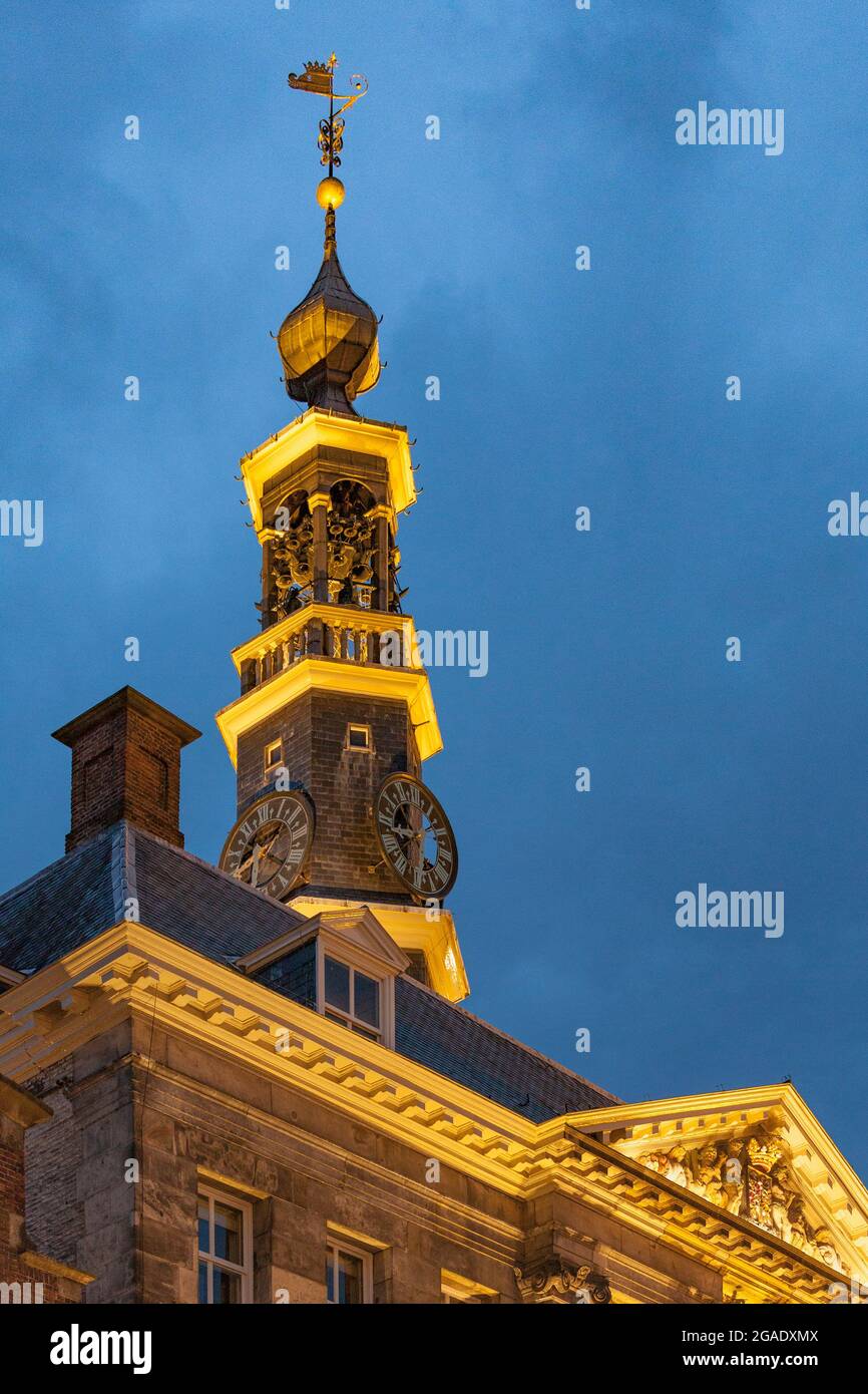 Clock tower of Stadhuis, Den Bosch, the Netherlands Stock Photo