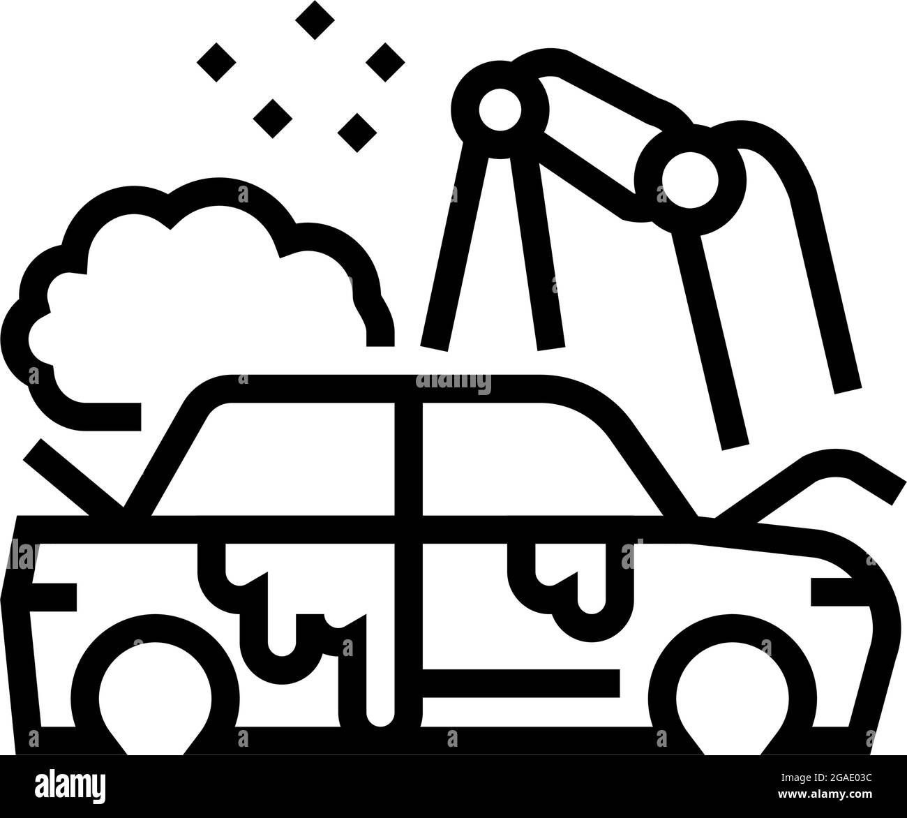 factory auto paint job line icon vector illustration Stock Vector Image ...