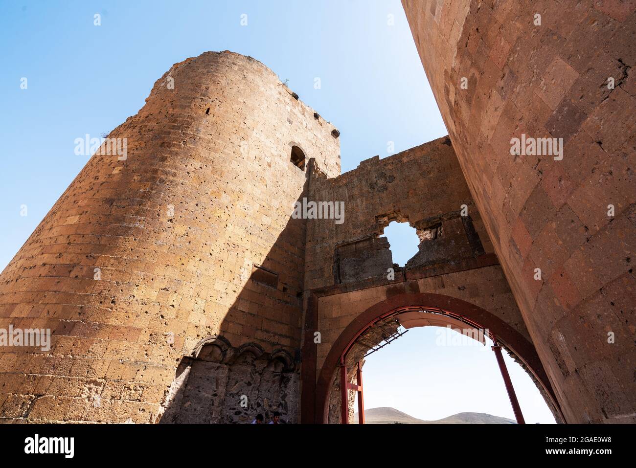 Ani city and fortification ruins historical ancient ruins of an antique city in Kars, Turkey. High quality photo Stock Photo
