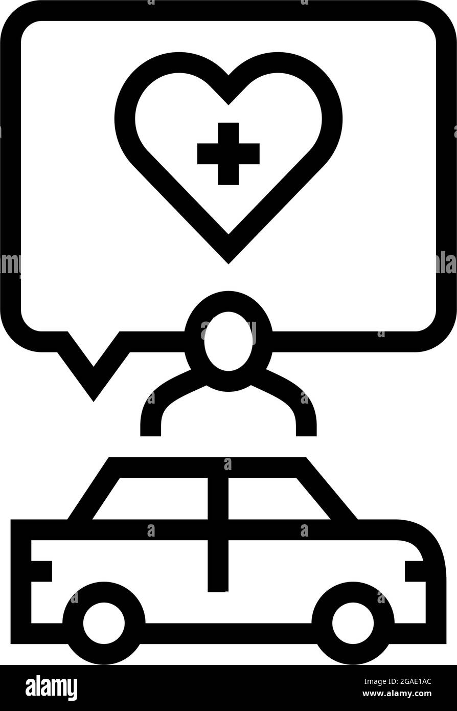 medical driving conditions line icon vector illustration Stock Vector