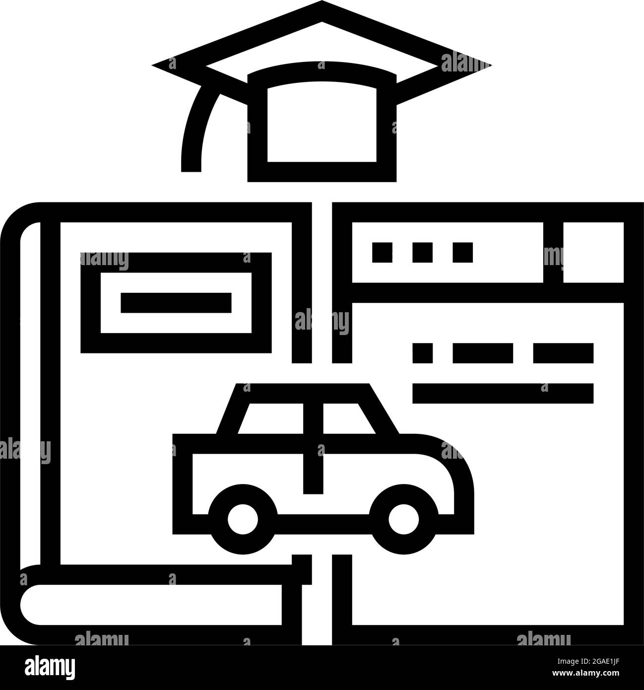driving educational materials line icon vector illustration Stock Vector