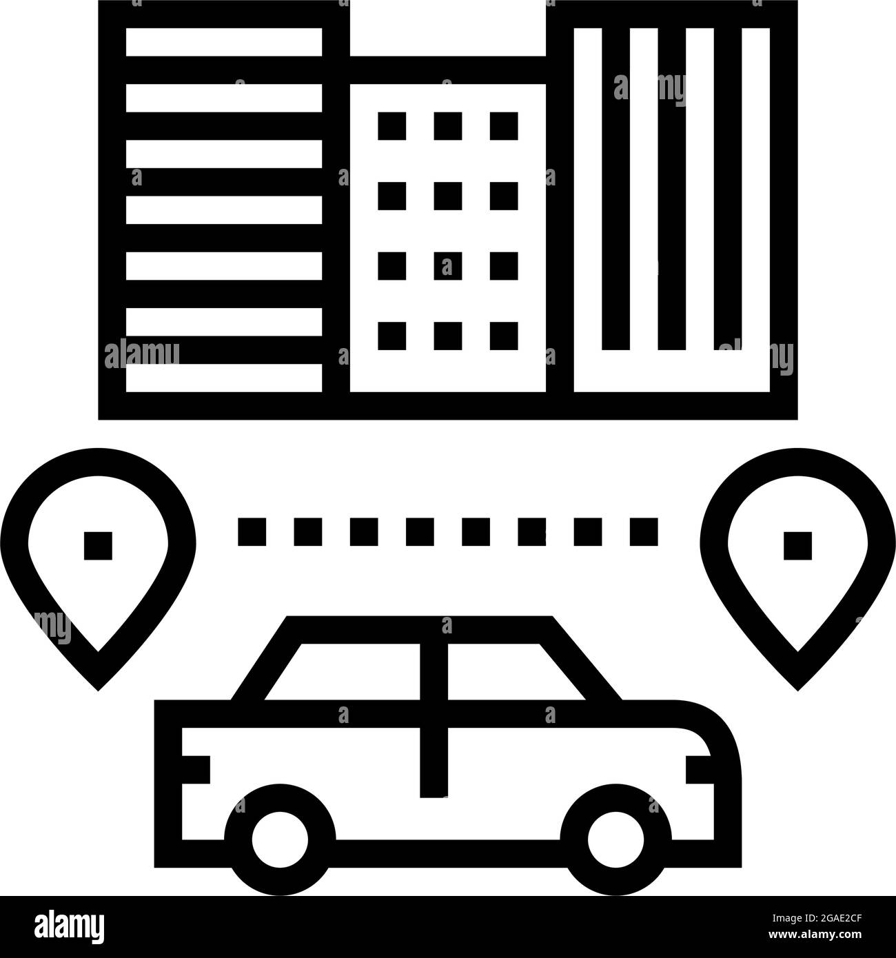 routes driving school line icon vector illustration Stock Vector
