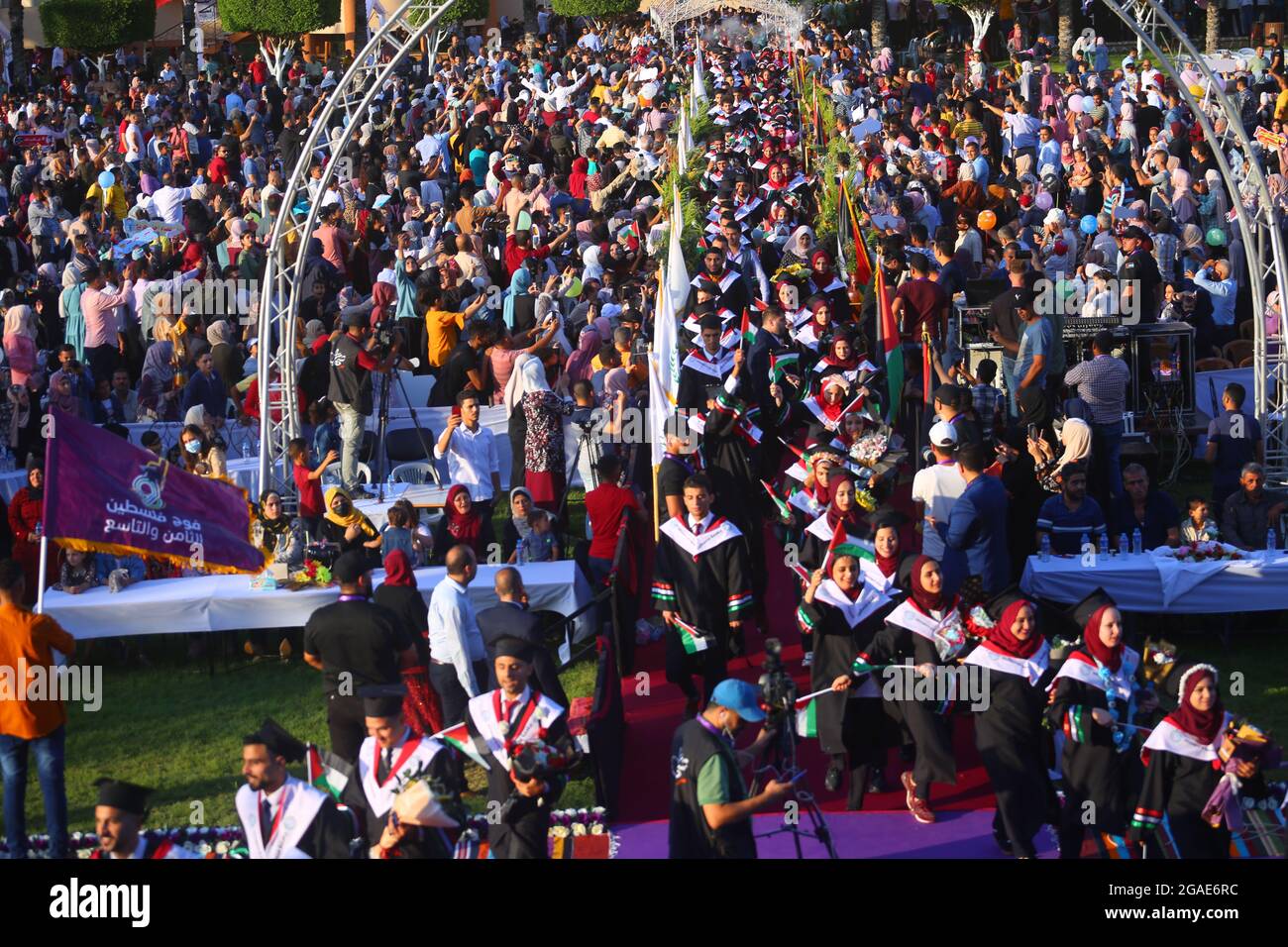 July 29, 2021, Gaza city, The Gaza Strip, Palestine New graduates
