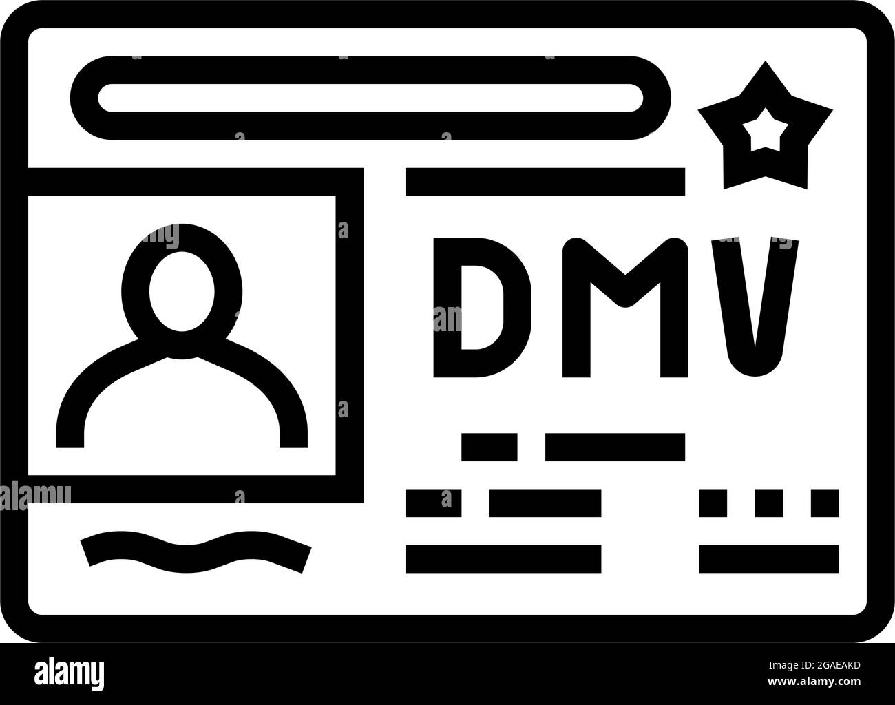 dmv driver license requirements line icon vector illustration Stock Vector