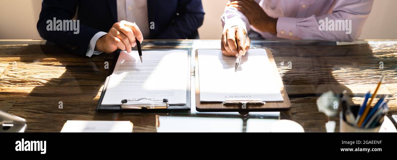 Business Document Contract Review. Lawyer In Suit Stock Photo Alamy