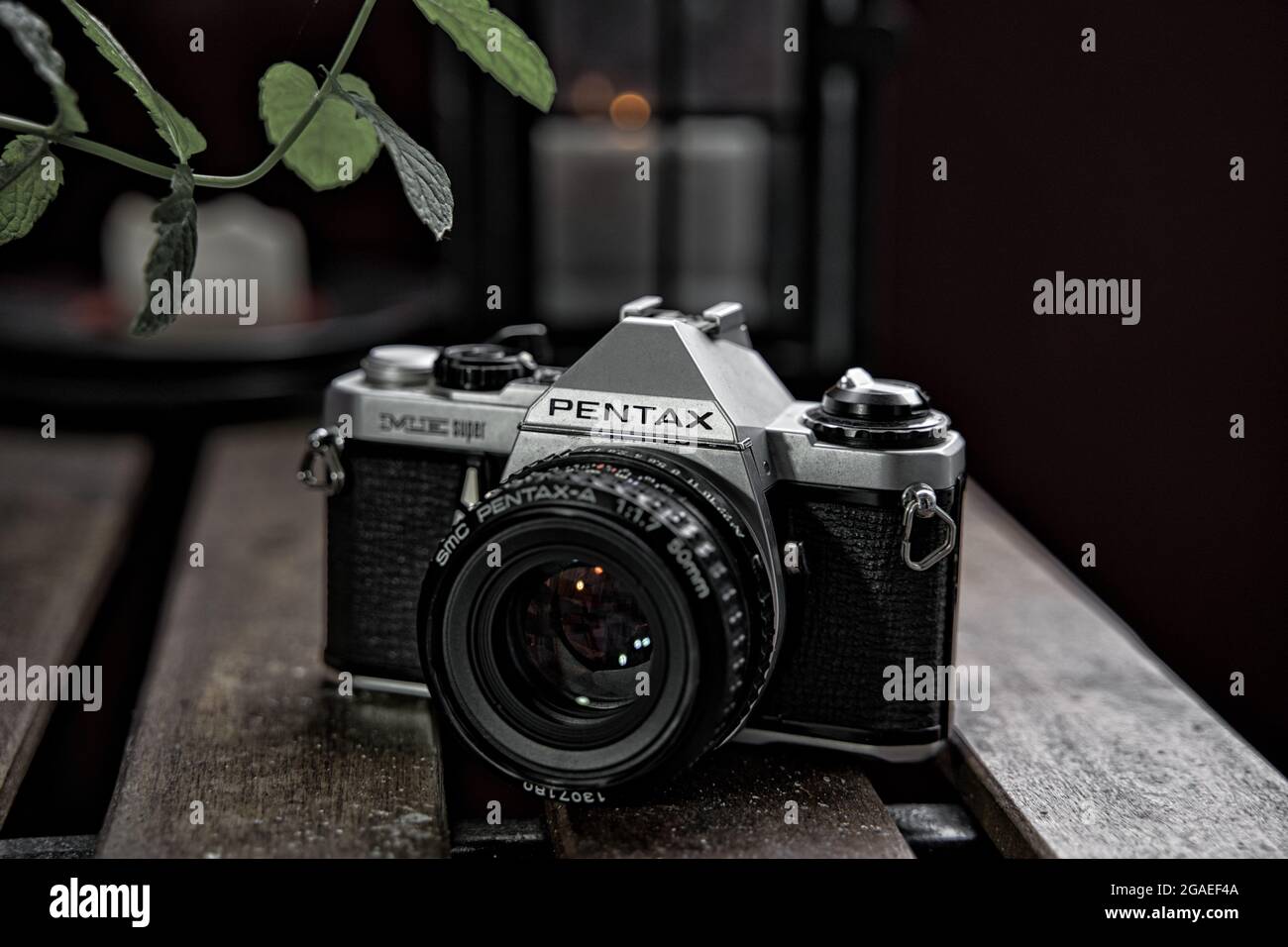 LUEBECK, GERMANY - Jul 06, 2021: A closeup of Pentax ME Super with Pentax  SMX 50mm 1:1.7 retro camera Stock Photo - Alamy