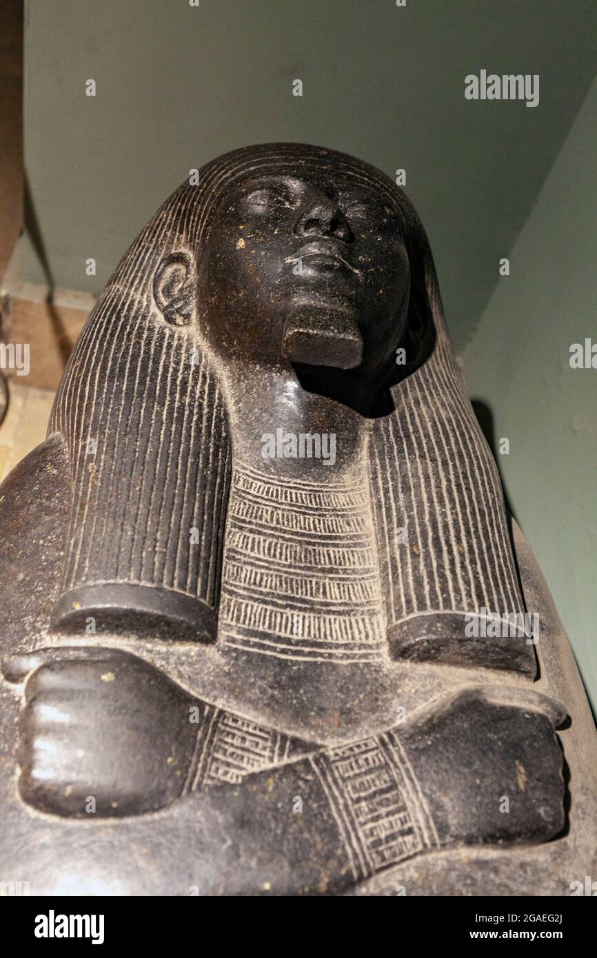 Granite sarcophagus from Tanis, Egyptian Museum, Cairo Stock Photo