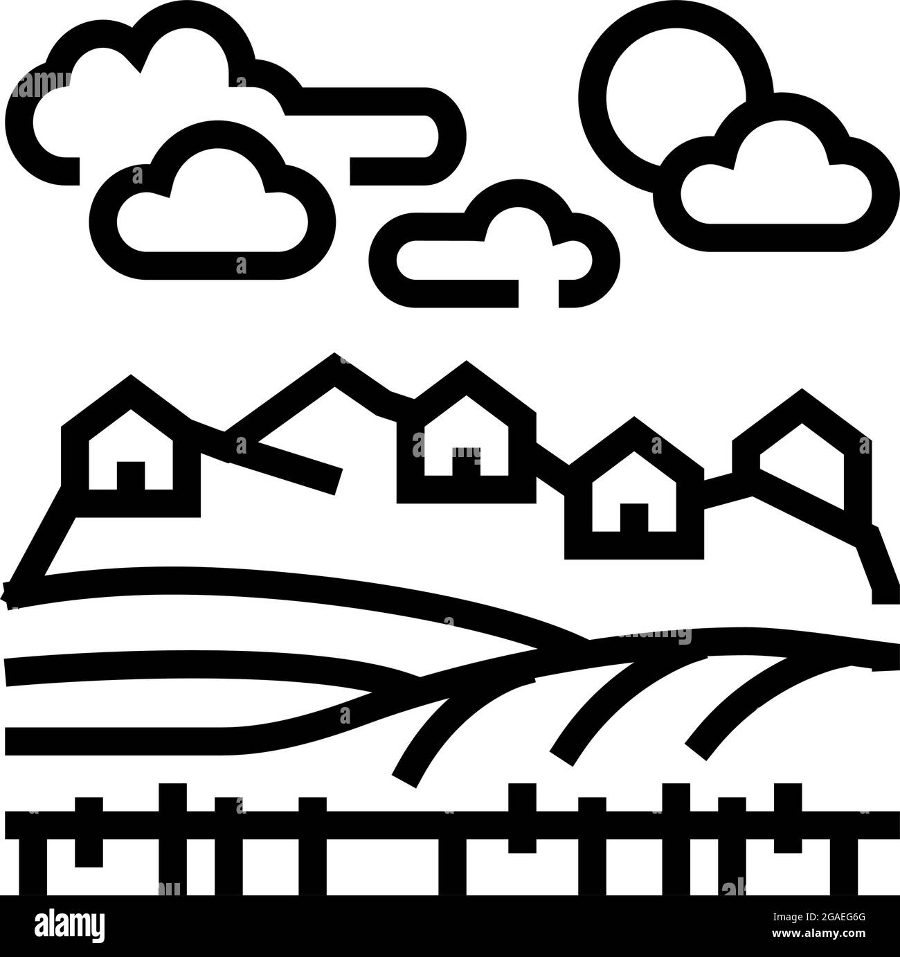 agro landscape line icon vector illustration Stock Vector Image & Art ...