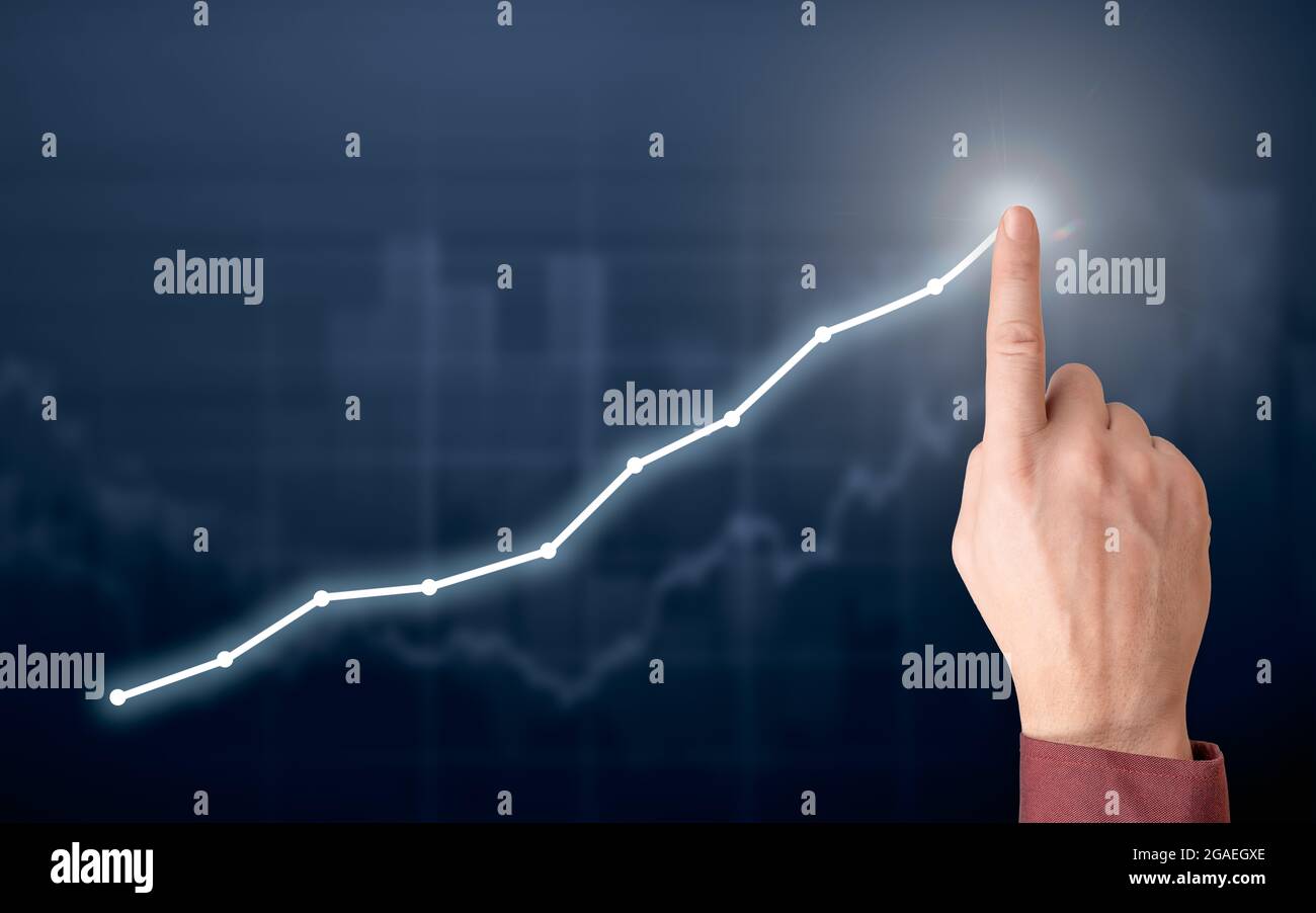 Development and growth concept. Businessman plan growth and increase of