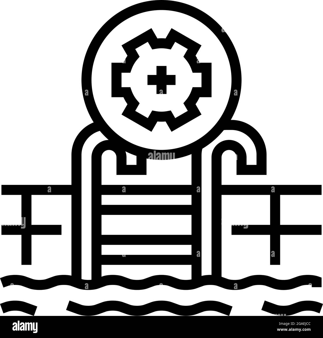 commercial pool services line icon vector illustration Stock Vector ...