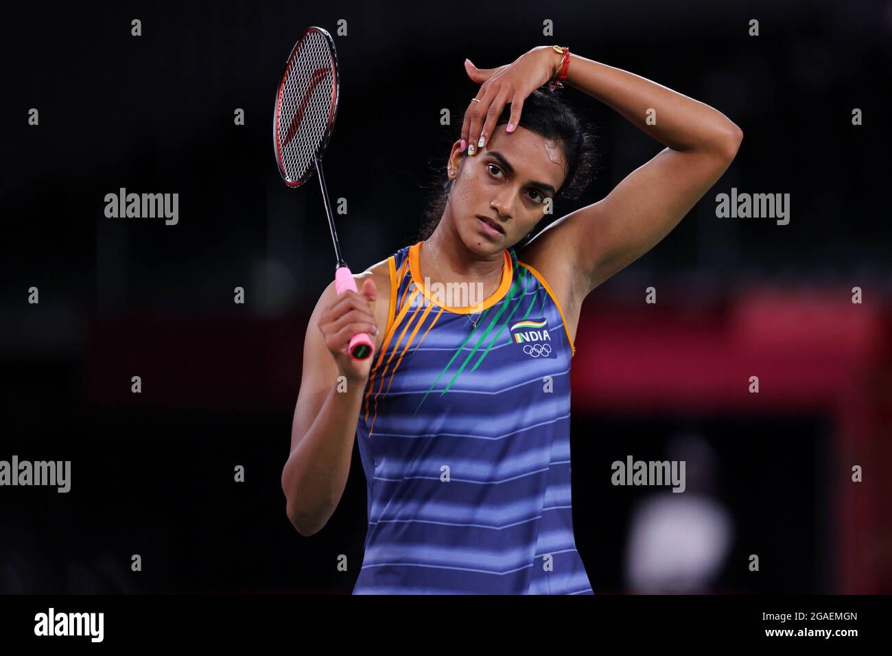 Tokyo, Japan. 30th July, 2021. Pusarla V. Sindhu (IND) Badminton : women's  Singles Quarter-Final during the Tokyo 2020 Olympic Games at the Musashino  Forest Sport Plaza in Tokyo, Japan . Credit: Naoki