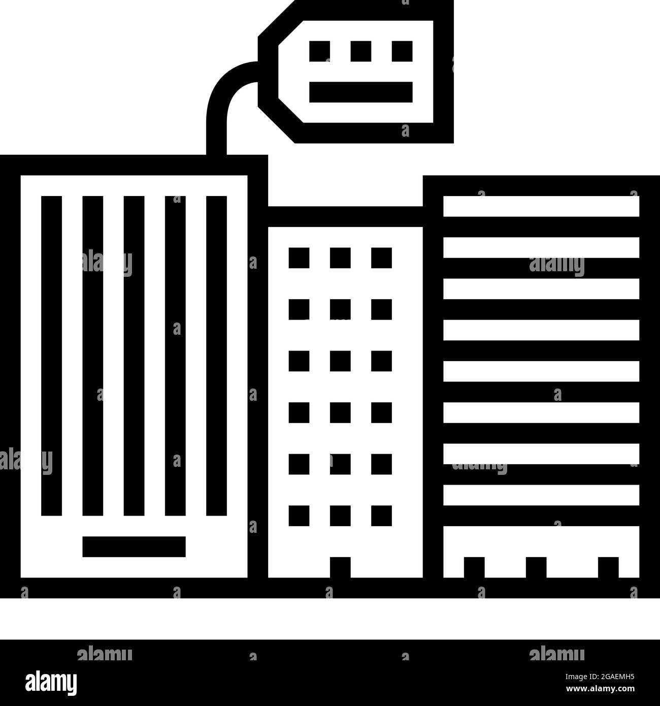 rent in high rise building line icon vector illustration Stock Vector ...