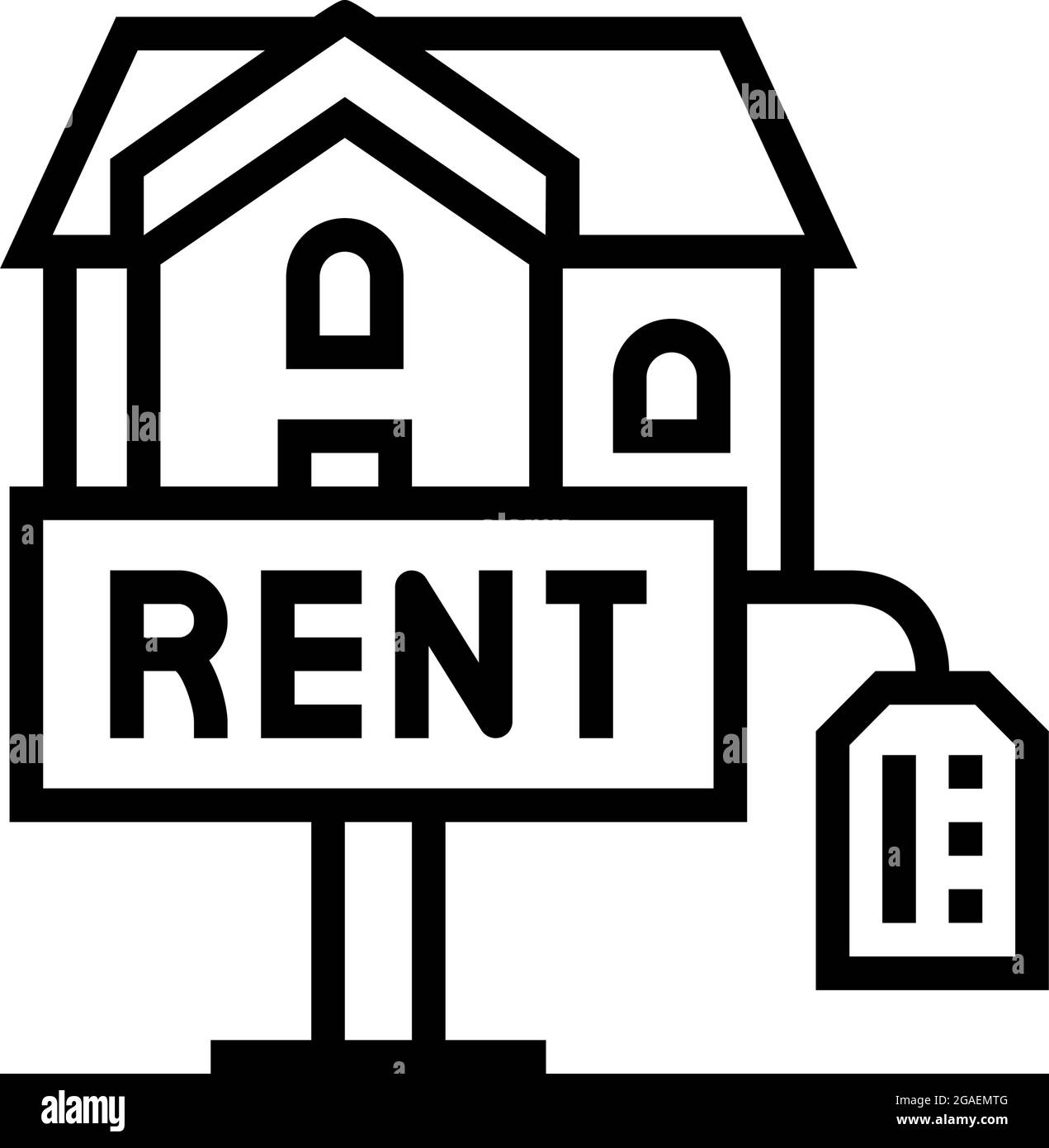 house rent line icon vector illustration Stock Vector Image & Art Alamy