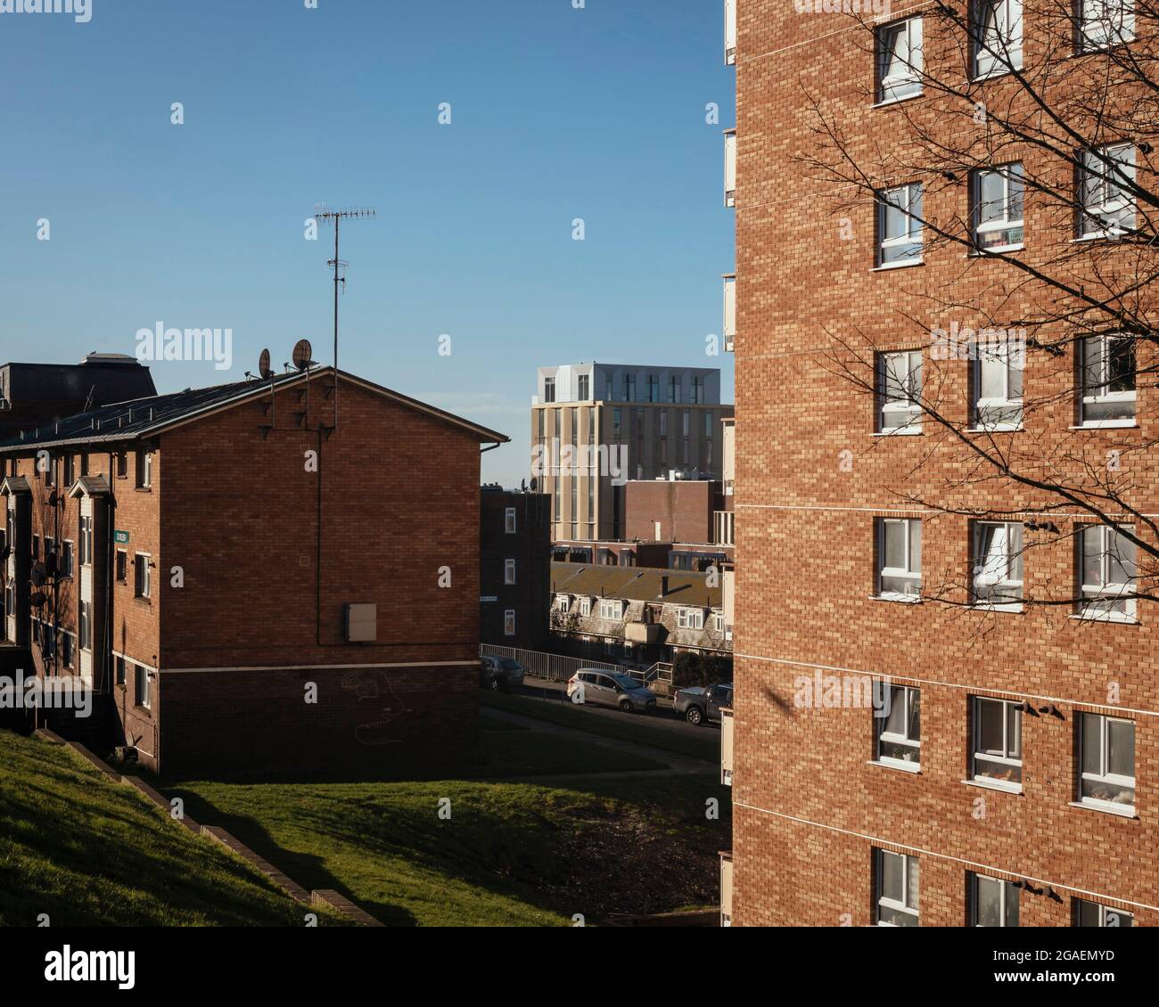 Circus Street as seen between buildings from Southover Street/ Elm