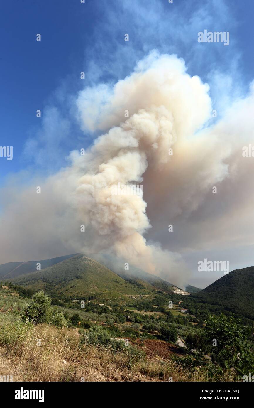 Thick smoke rises from hi res stock photography and images Alamy