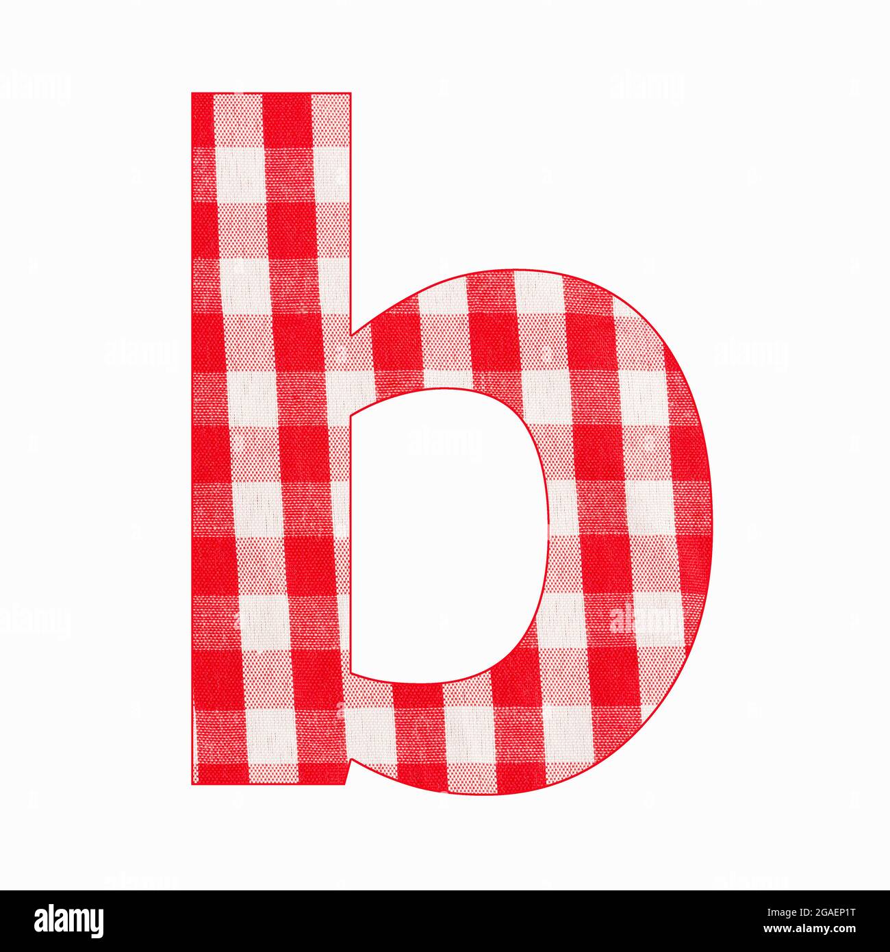 Lowercase letter b - Red checkered napkin background Stock Photo - Alamy