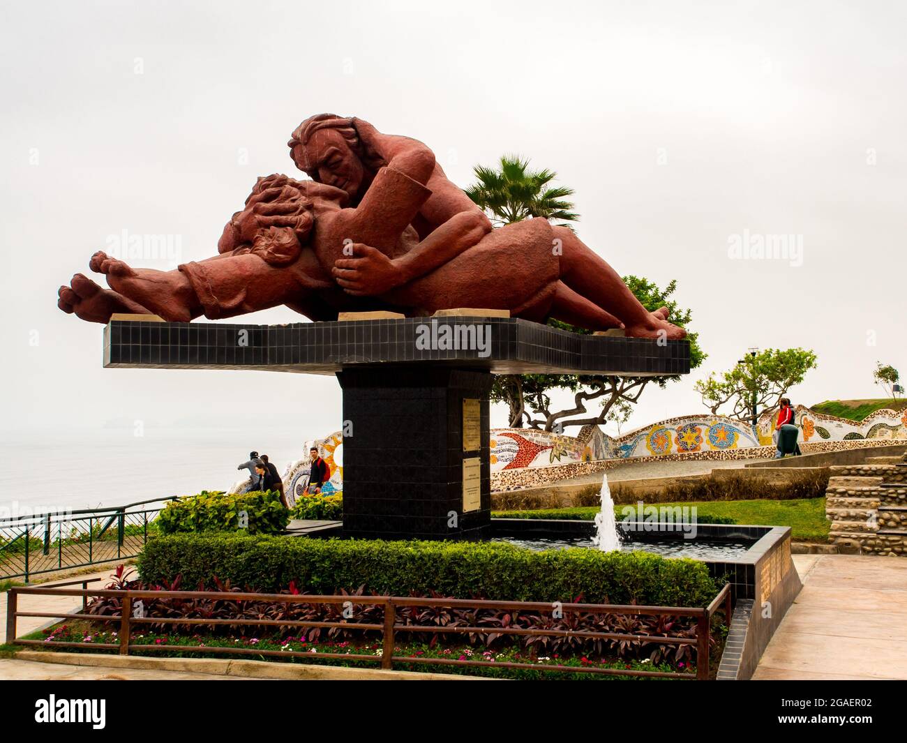Lima, Peru - May, , 2016: Monumnet in the Park of Love, El Parque del Amor,  on Lima coastline at Miraflores district. South America Stock Photo