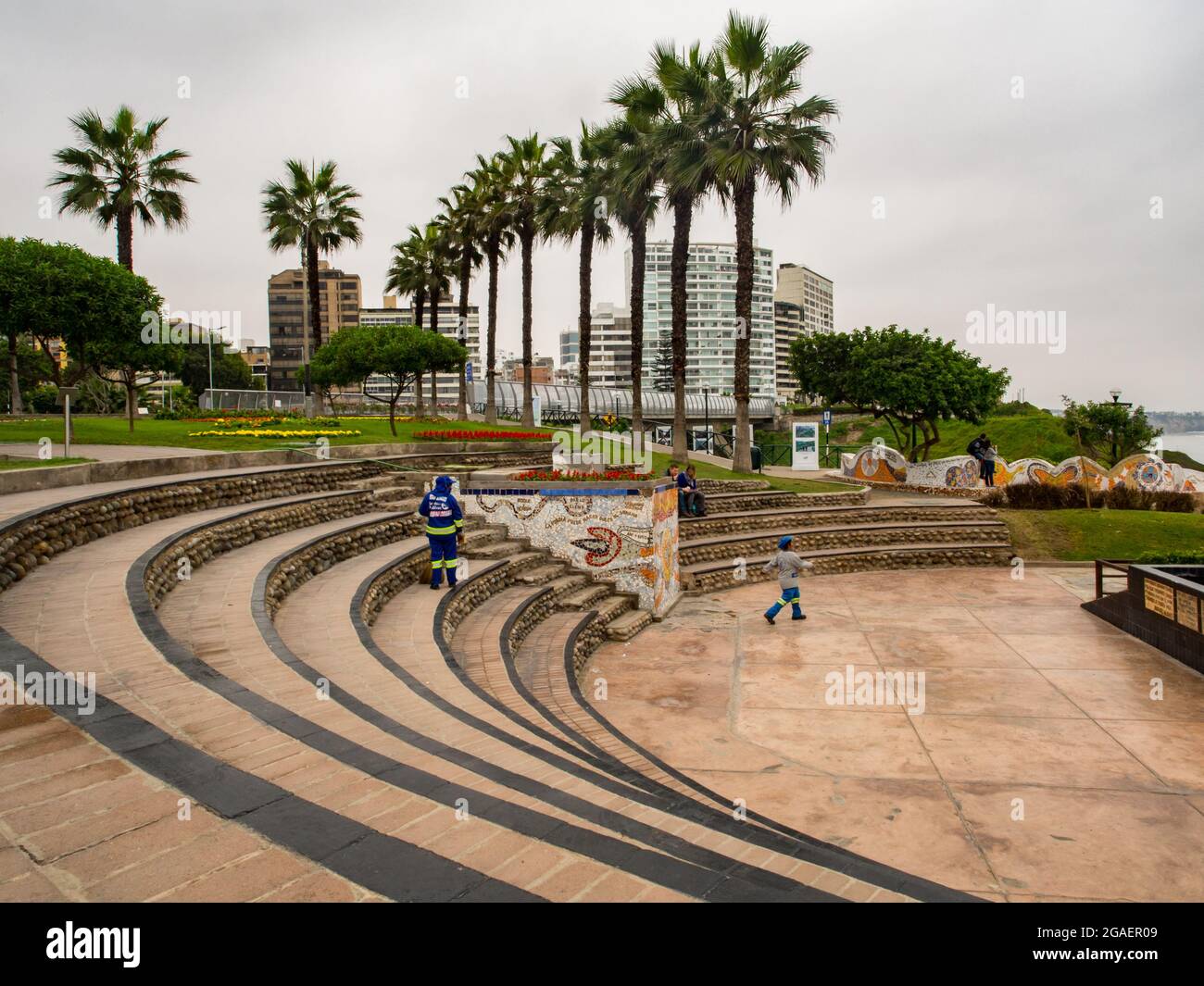 Lima, Peru - May, , 2016: Park of Love, El Parque del Amor,  on Lima coastline at Miraflores district. South America Stock Photo