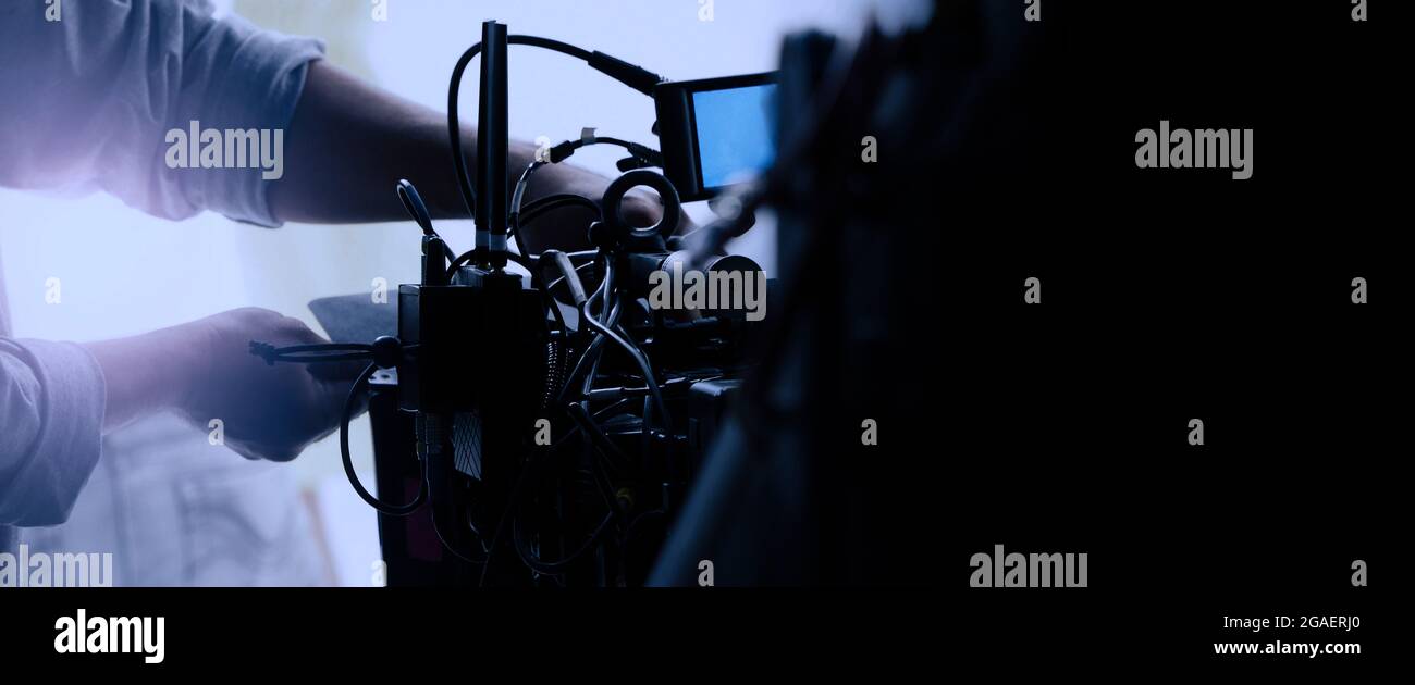 Video production behind the scenes. Making of TV commercial movie that ...