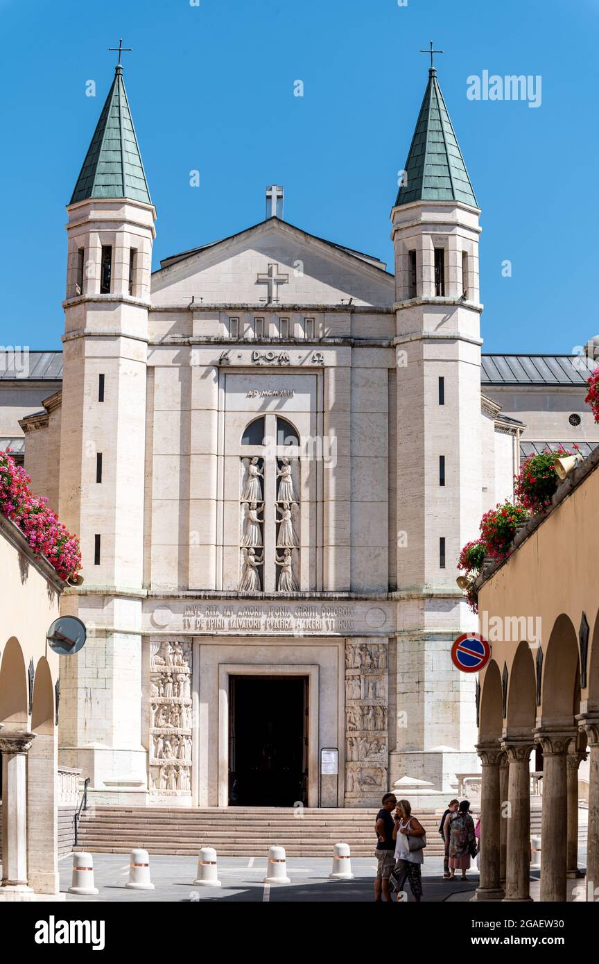 cascia,italy july 30 2021:cathedral of santa rita of cascia on a sunny day  Stock Photo - Alamy