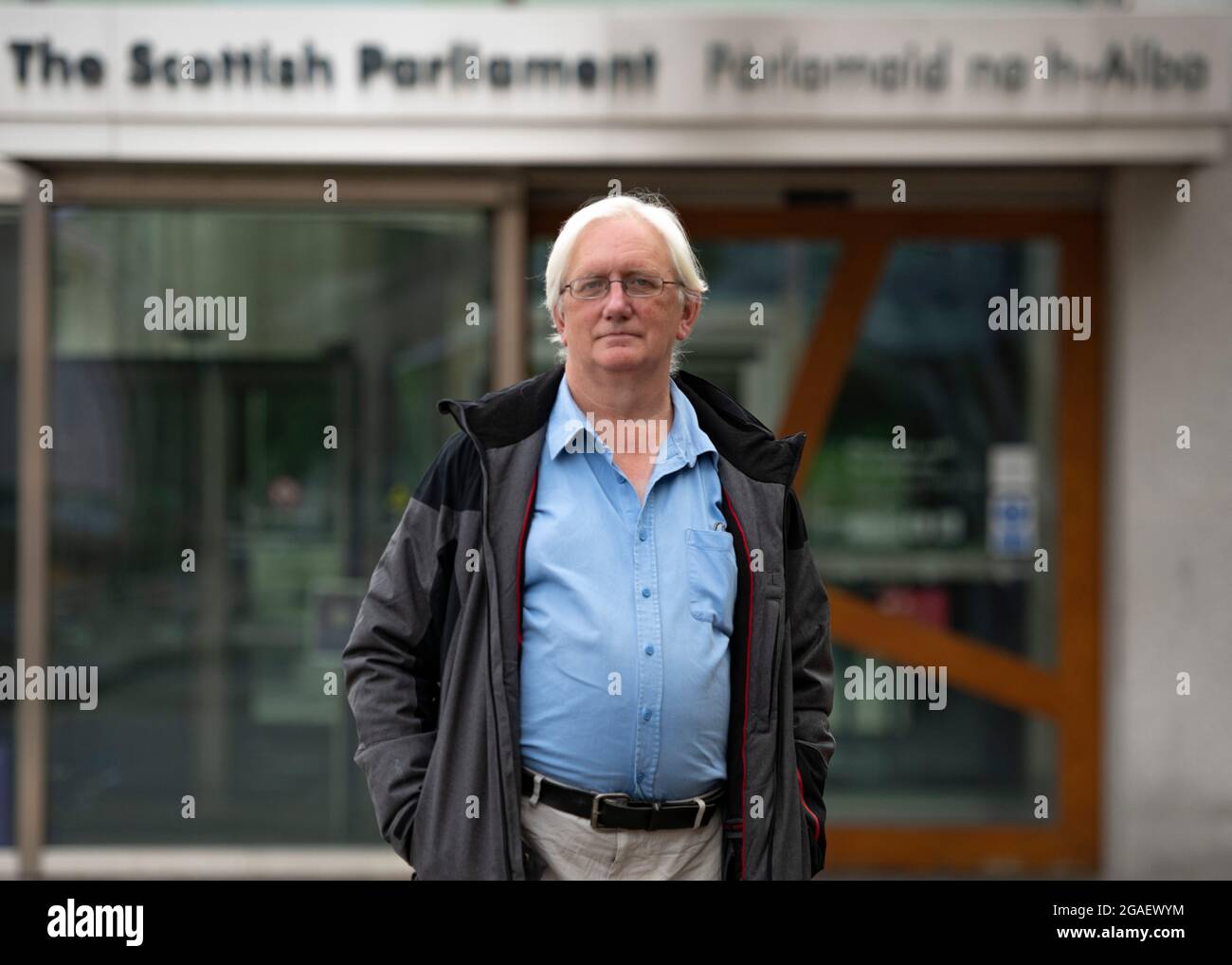 Edinburgh, Scotland, UK. 30th July, 2021. PICTURED: Craig Murray, is to be jailed for eight months after Lady Dorian ordered Craig Murray in contempt of court over jigsaw identification of a witness during the Alex Salmond trial last year. Mr Murray appealed this ruling without success. This Sunday at 11am he is to hand himself into his local police station in St Leonards, Edinburgh. Credit: Colin Fisher/Alamy Live News Stock Photo