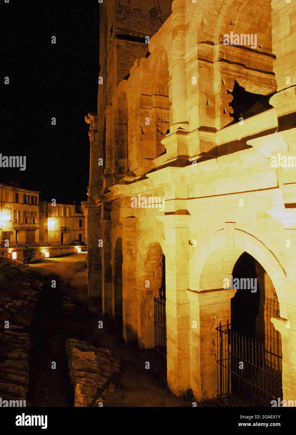 Ancient Roman ruins in Arles, France Stock Photo