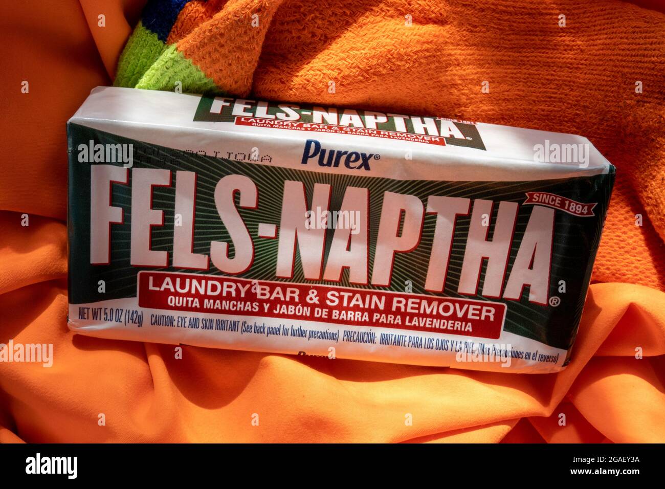 Fels-naptha is American brand of laundry soap, USA Stock Photo