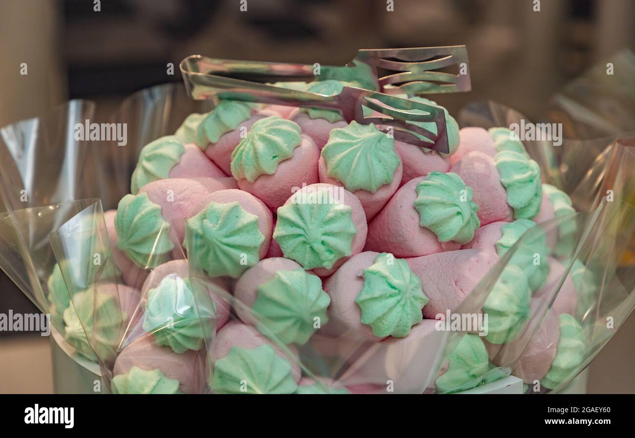 A picture of a type of sugar sweets on display in a shop. Stock Photo